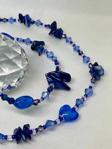 Hanging Crystal-Blue Hearts