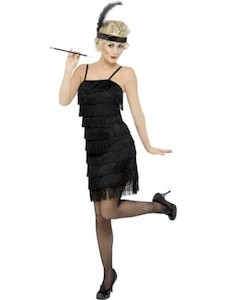 Black Fringe Flapper [plus size]