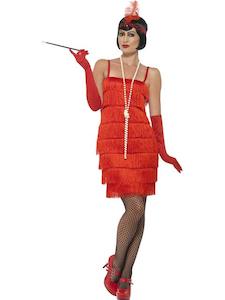 Costume hiring: Red Fringe Flapper