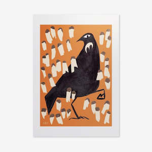 Art Print | Tūī Bird | Orange