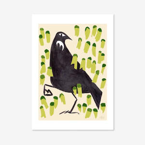 Gift: Art Print | Tūī Bird | Green