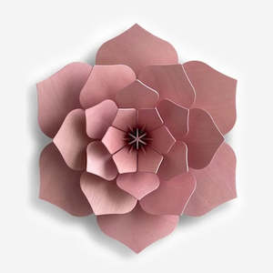 3D Wooden Decor Flower | Light Pink