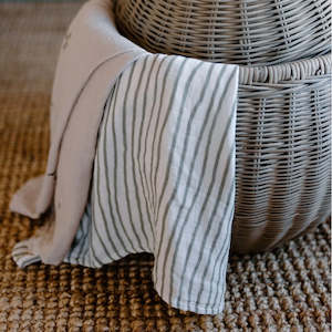 Muslin Swaddle |  Moss Stripe