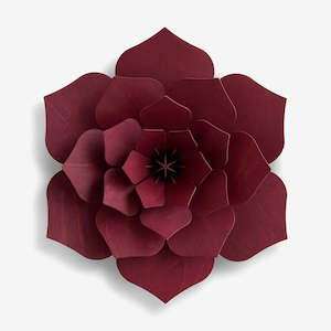 Gift: 3D Wooden Decor Flower | Dark Red