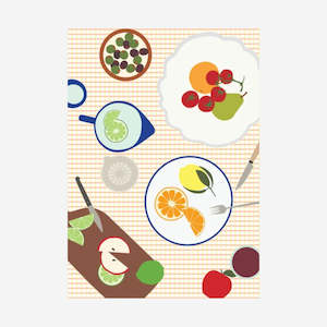 Tea Towel | Fruit on Plates