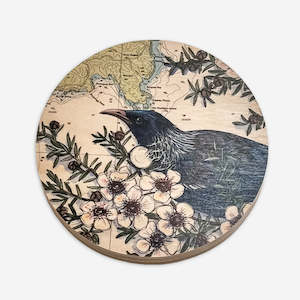 Ply Bird Wall Art Round | Tui in Manuka