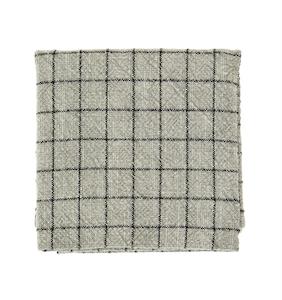 Checked kitchen towel, Greige/black