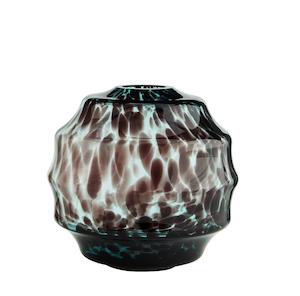 Sales agent for manufacturer: Round glass vase, teal/brown