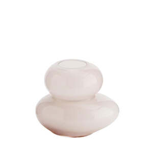 Round glass vase, light dusty pink