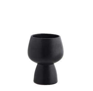 Stoneware flower pot, Black, D:9,5x12,5 cm