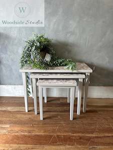 Washed Damask Nest of Tables