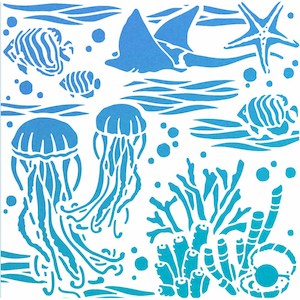 Ciao Bella Texture Stencil - Underwater