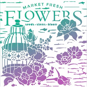 Ciao Bella Texture Stencil - Market Fresh Flower