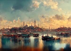 Istanbul - Mint Decoupage Paper