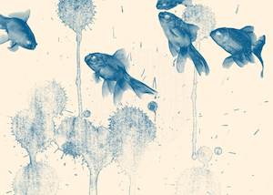 Paint: Blue Fish - Mint Decoupage Paper