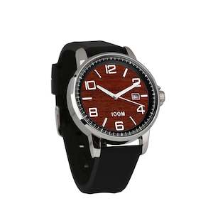 Jarrah Watch Silicone Band Black Bezel - Men's