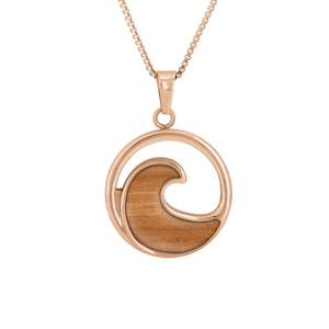 Gum Burl Wave Necklace - Rose Gold