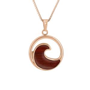 Jarrah Wave Necklace - Rose Gold