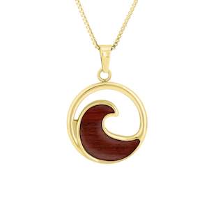 Jarrah Wave Necklace - Yellow Gold