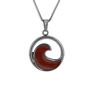 Jarrah Wave Necklace - Gunmetal