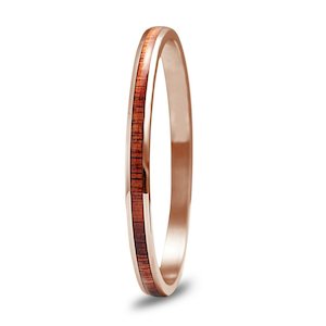 Hawaiian Koa Wood Bangle Bracelet - Rose Gold