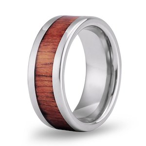 Hawaiian Koa Wood Tungsten Ring - Classic