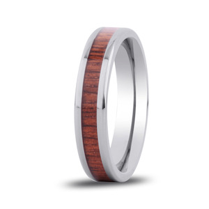 Komo Koa Wood Rings: Hawaiian Koa Wood Thin Titanium Ring