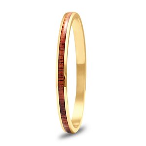 Hawaiian Koa Wood Bangle Bracelet - Yellow Gold