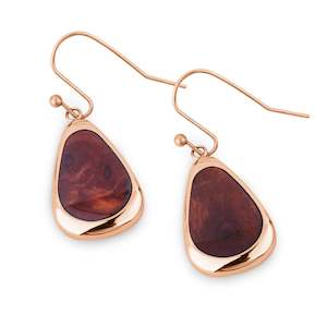 Redwood Drop Earrings - Rose Gold