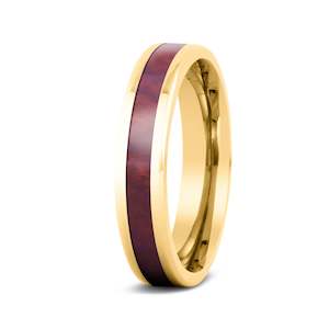 Redwood Thin Tungsten Ring - Yellow Gold