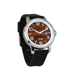 Ancient Kauri Watch Silicone Band White Bezel - Men's