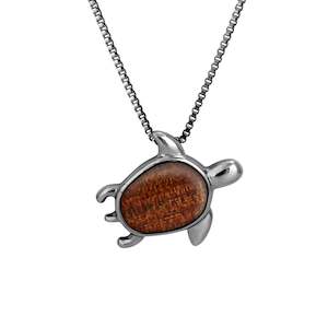 Ancient Kauri Turtle Necklace - Gunmetal