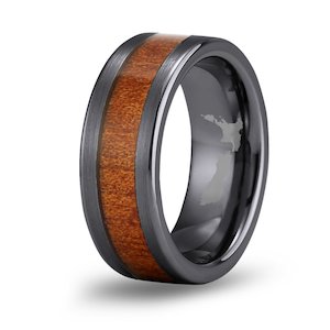 Ancient Kauri Classic Tungsten Ring - Gunmetal Brushed