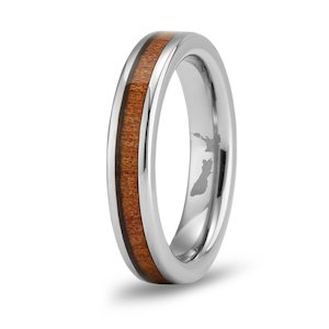 Ancient Kauri Thin Tungsten Ring