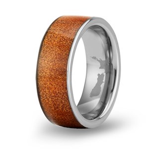 Ancient Kauri Wide Tungsten Ring