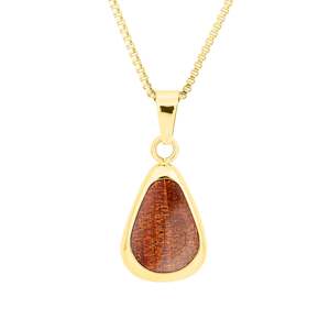 Ancient Kauri Drop Necklace - Yellow Gold