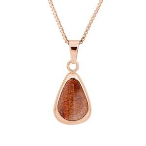 Ancient Kauri Drop Necklace - Rose Gold