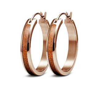 Ancient Kauri Hoop Earrings - Rose Gold