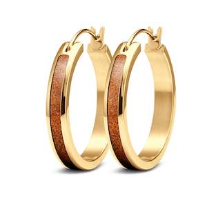 Ancient Kauri Hoop Earrings - Yellow Gold