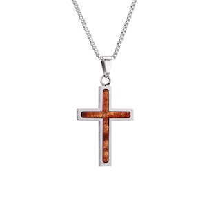 Hawaiian Koa Wood Cross Necklace