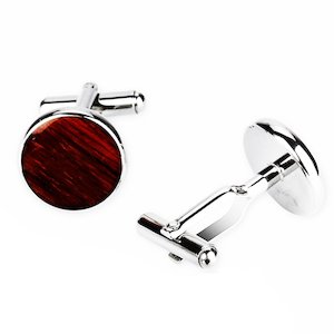 Hawaiian Koa Wood Round Cufflinks