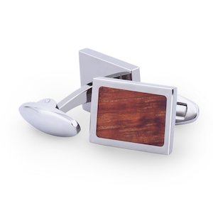 Hawaiian Koa Wood Rectangular Cufflinks