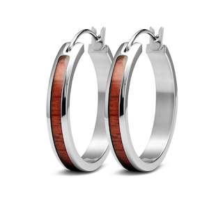 Hawaiian Koa Wood Hoop Earrings