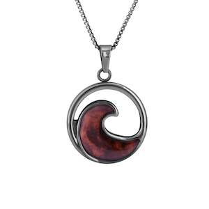 Redwood Wave Necklace: Redwood Wave Necklace - Gunmetal