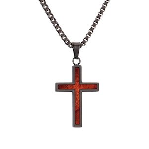 Redwood Cross Necklace - Gunmetal