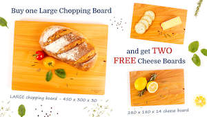 Large Chopping Board with TWO FREE Cheese Boards