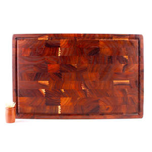 End Grain Chopping Board with Juice Groove 550x350x60 NZ Blackwood