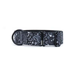 Black Paisley Martingale Dog Collar