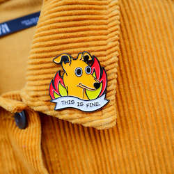 Pet: This Is Fine Dog Pin