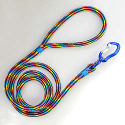 Black Rainbow Rope Leash - Blue